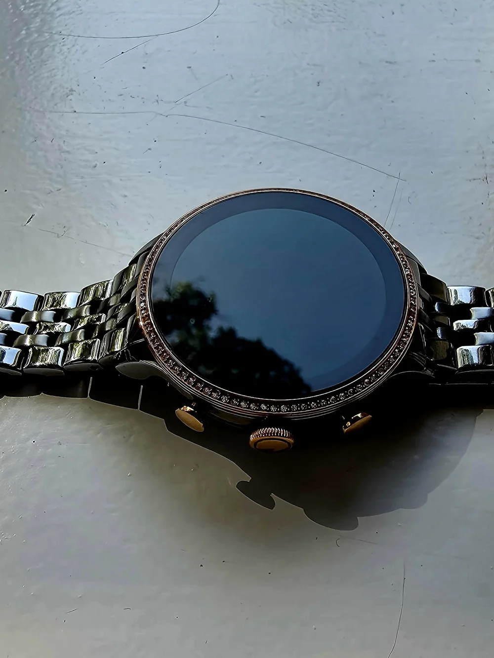Fossil Women's Stainless Steel Smartwatch with Crystal Bezel